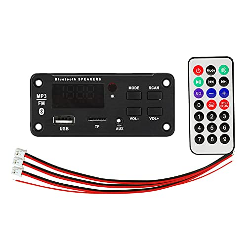 Bluetooth MP3 Decoding Board,Digital Display Verstärker Player-Modul Bluetooth Decoder Board USB TF Bluetooth Radio AAUX MP3 WMA WAV APE FLAC Player Decoder 2x25W, Schwarz von Huamengyuan