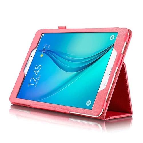 Huanghua Slim Ledertasche Tablet Schutzhülle Hülle für Samsung Galaxy Tab A 9.7 Zoll 2015 (SM-T550 T555 P550 P555), Multi-Angle Stand Vollschutz Cover Book Case (Rot) von Huanghua