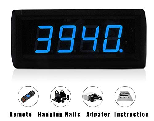 Huanyu 1.8" LED Countdown Uhr 4 Ziffern Lauf-Uhr Stoppuhr Countdown Clock Intervall Timer für Büro Schule Hause GI4D-1.8R (Blau) von Huanyu