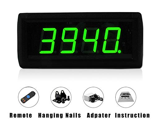 Huanyu 1.8" LED Countdown Uhr 4 Ziffern Lauf-Uhr Stoppuhr Countdown Clock Intervall Timer für Büro Schule Hause GI4D-1.8R (Grün) von Huanyu