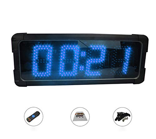 Huanyu 5" LED Countdown Uhr 4 Ziffern Lauf-Uhr Stoppuhr Wasserdicht Countdown Clock Intervall Timer mit Fernbedienung& für Marathonlauf Sportveranstaltungen Wettbewerbe (Blau) von Huanyu