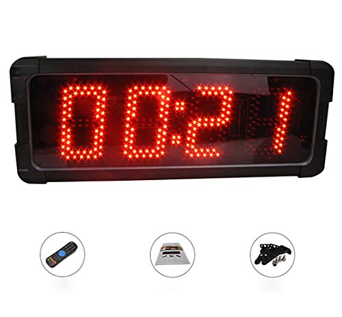 Huanyu 5" LED Countdown Uhr 4 Ziffern Lauf-Uhr Stoppuhr Wasserdicht Countdown Clock Intervall Timer mit Fernbedienung& für Marathonlauf Sportveranstaltungen Wettbewerbe (Rot) von Huanyu