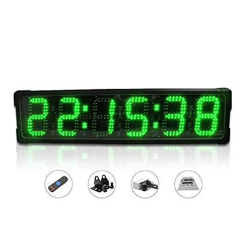 Huanyu 6" LED Countdown Uhr 6 Ziffern Lauf-Uhr wasserdichte Stoppuhr Countdown Clock Intervall Timer mit Fernbedienung& für Marathonlauf Sportveranstaltungen Wettbewerbe GO6T-6R (Grün) von Huanyu