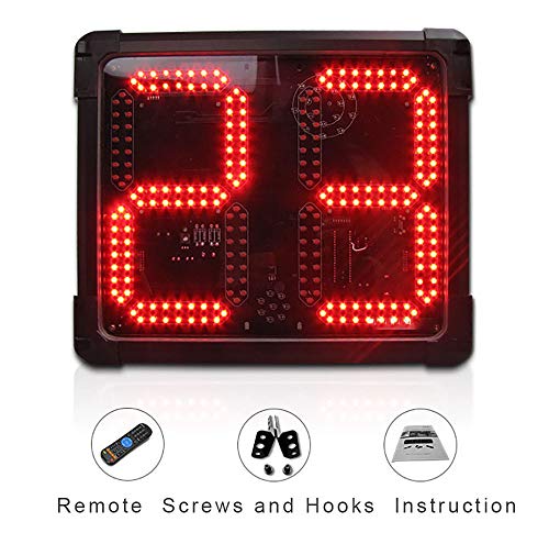 Huanyu 8" LED Countdown Uhr 2/3 Ziffern Lauf-Uhr Stoppuhr Countdown Clock Intervall Timer mit Fernbedienung& für Marathonlauf Sportveranstaltungen Wettbewerbe GI2D-8R (2 Ziffern) von Huanyu
