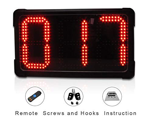 Huanyu 8" LED Countdown Uhr 2/3 Ziffern Lauf-Uhr Stoppuhr Countdown Clock Intervall Timer mit Fernbedienung& für Marathonlauf Sportveranstaltungen Wettbewerbe GI2D-8R (3 Ziffern) von Huanyu