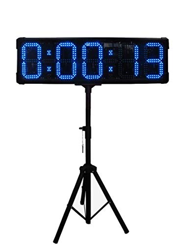 Huanyu 8" LED Countdown Uhr 6 Ziffern Lauf-Uhr Stoppuhr Wasserdicht Countdown Clock Intervall Timer mit Fernbedienung& für Marathonlauf Sportveranstaltungen Wettbewerbe (Blau) von Huanyu