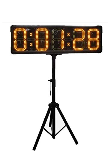 Huanyu 8" LED Countdown Uhr 6 Ziffern Lauf-Uhr Stoppuhr Wasserdicht Countdown Clock Intervall Timer mit Fernbedienung& für Marathonlauf Sportveranstaltungen Wettbewerbe (Gelb) von Huanyu