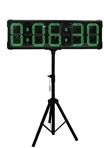 Huanyu 8" LED Countdown Uhr 6 Ziffern Lauf-Uhr Stoppuhr Wasserdicht Countdown Clock Intervall Timer mit Fernbedienung& für Marathonlauf Sportveranstaltungen Wettbewerbe (Grün) von Huanyu