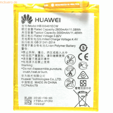 Huawei Akku für Huawei HB366481ECW Li-Pol 3,8 Volt 2900 mAh schwarz Huawei Akku für Huawei HB366481ECW Li-Pol 3,8 Volt 2900 mAh schwarz von Huawei
