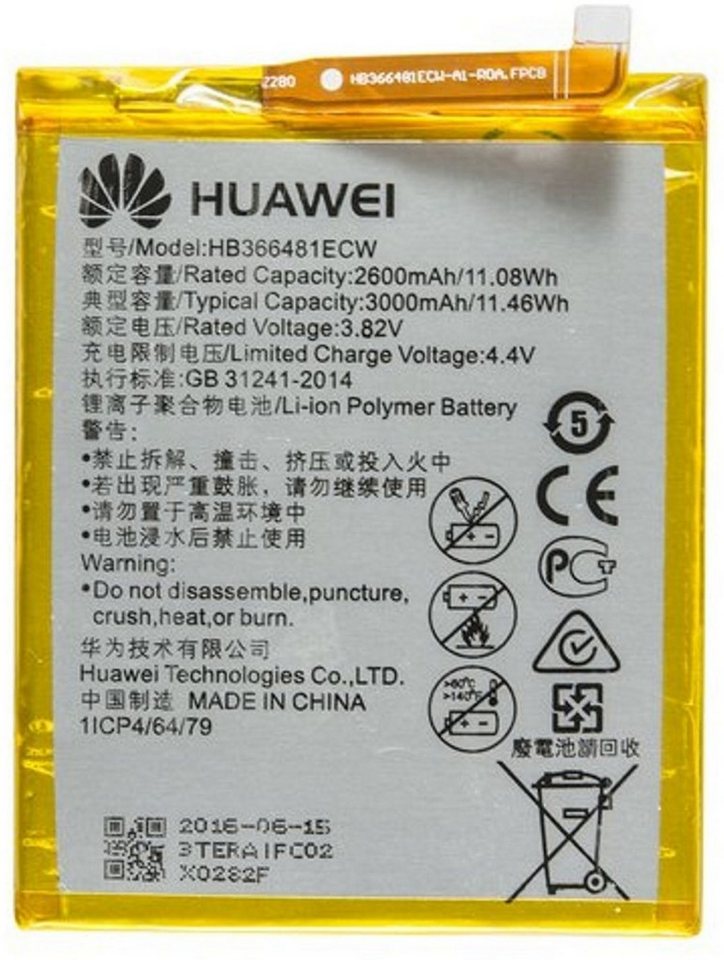 Huawei Akku für Huawei P20 Lite Dual (ANE-L21) Li-Pol 3,8 Volt 2900 mAh schwa Handy-Akku 2900 mAh (3.8 V) von Huawei