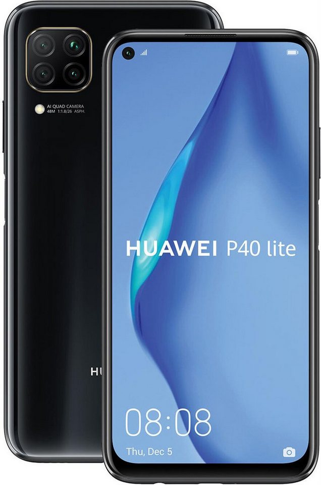 Huawei P40 Lite Dual Sim JNY-LX1 128GB Midnight Black Smartphone (16,26 cm/6,4 Zoll, 128 GB Speicherplatz, 48 MP Kamera, Quad-Rückkamera 4K, Super Charge) von Huawei