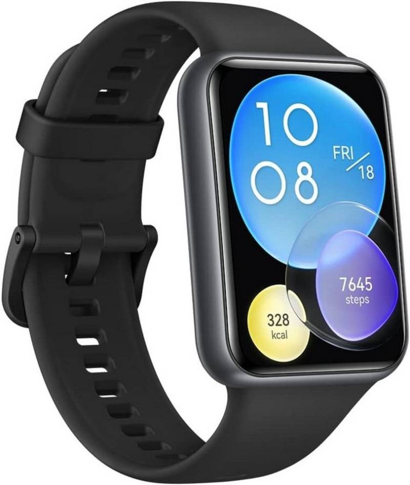 Huawei Smartwatch (1,75 Zoll, Android iOS), Huawei Watch Fit 2 Active Schwarz mit 4,4 cm Fullview Display von Huawei