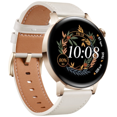 Huawei Watch GT 3 Smartwatch 42mm (Milo) White Leather AMOLED-Display von Huawei