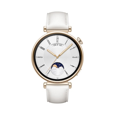 Huawei Watch GT 4 Smartwatch 41mm (Aurora) gold, White Leather AMOLED-Display von Huawei