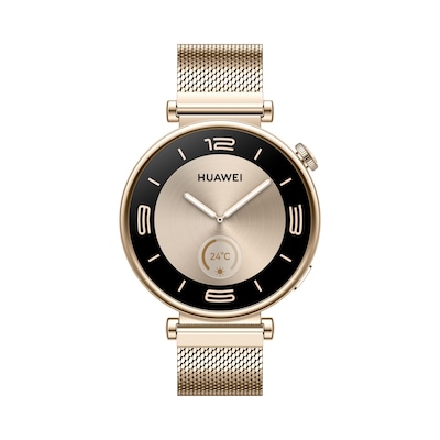 Huawei Watch GT 4 Smartwatch 41mm (Aurora) gold, gold Milanaise AMOLED-Display von Huawei