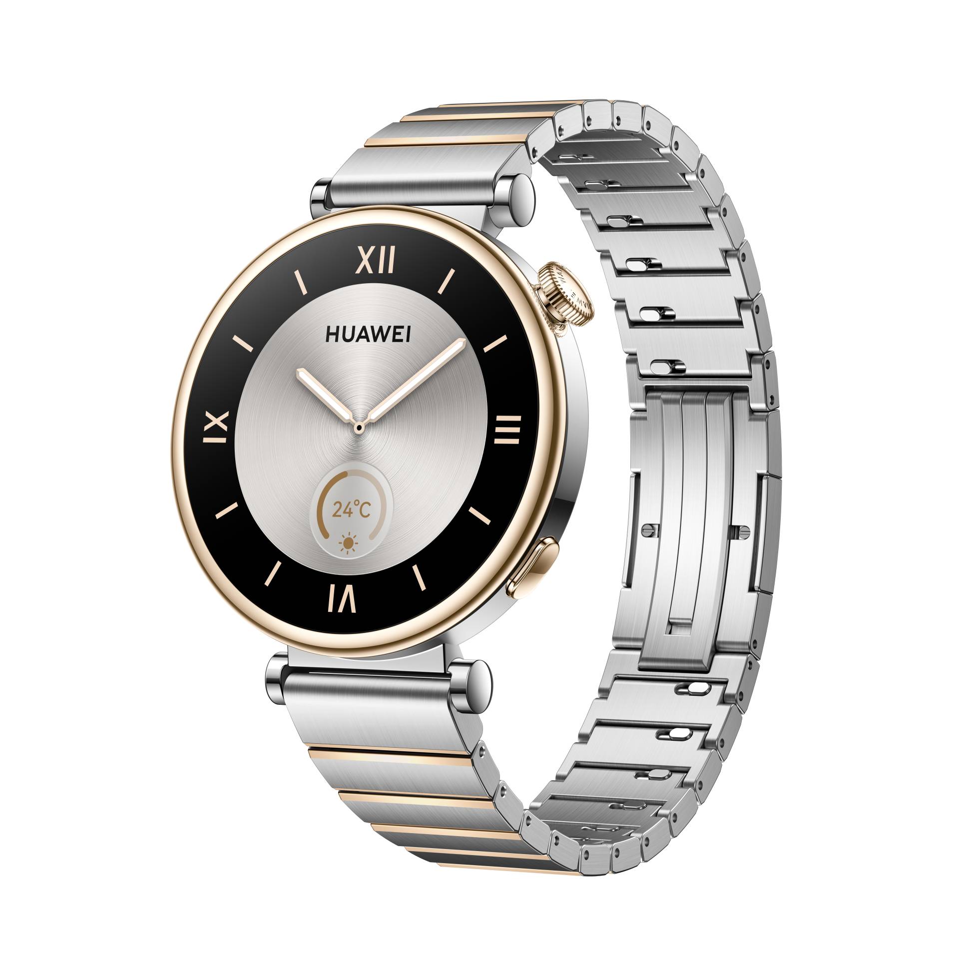 Huawei Watch GT 4 Smartwatch 41mm (Aurora) silber, silb Milanaise AMOLED-Display von Huawei
