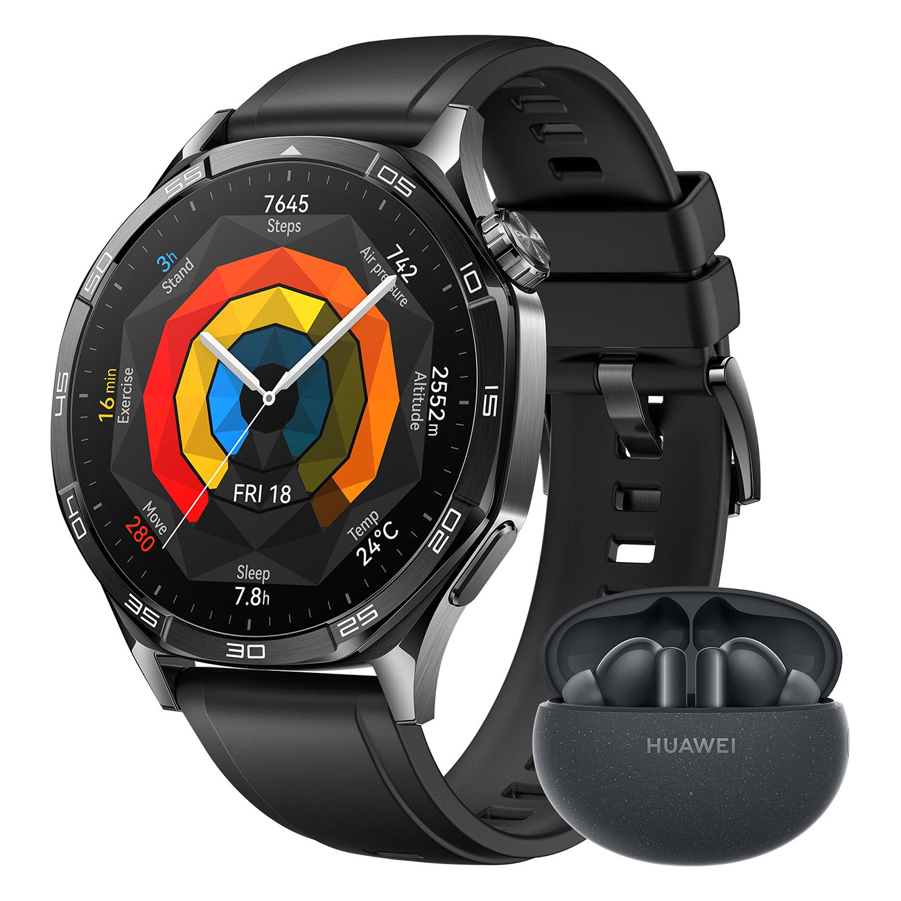 Huawei Watch GT 5 46mm Schwarz Bundle | Smartwatch | TruSeenTM 6.0 | Herzfrequenz-Monitoring | SpO2-Erkennung | Zyklus-Tracking | AMOLED Farbdisplay Huawei Watch GT 5 46mm Schwarz Bundle | Smartwatch | TruSeenTM 6.0 | Herzfrequenz-Monitoring | SpO2-Erkennung | Zyklus-Tracking | AMOLED Farbdisplay von Huawei