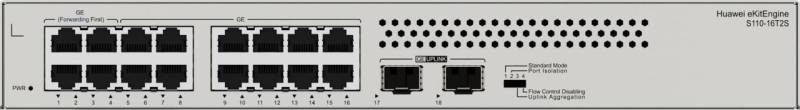 Huawei eKit Switch S110-16T2S 16x 1GbE RJ45 + 2x GbE SFP unmanaged L2 von Huawei