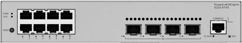 Huawei eKit Switch S220-8T4S 8x 1GbE RJ45 + 4x 1GbE SFP managed L2 von Huawei
