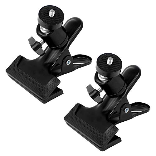 Huayue 2 Stück Blitz Halterung 360 Grad Kamera Klammer Halter Ständer Stativschelle Montage Klemmstativ Blitzschiene Mit 1/4" Gewinde Kugelkopf für GoPro Hero DSLR SLR Stativ (Schwarz) Huayue 2 Stück Blitz Halterung 360 Grad Kamera Klammer Halter Ständer Stativschelle Montage Klemmstativ Blitzschiene Mit 1/4" Gewinde Kugelkopf für GoPro Hero DSLR SLR Stativ (Schwarz) von Huayue