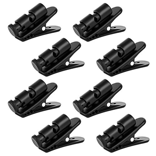Huayue 8 Stück Kopfhörer Kabelhalter, Schwarz Headset Clips Kopfhörer Draht Clip Ohrhörer Clips Mikrofon Kabel Clip-Klemme zur Befestigung Kopfhörer Draht für Laufwandern Training von Huayue