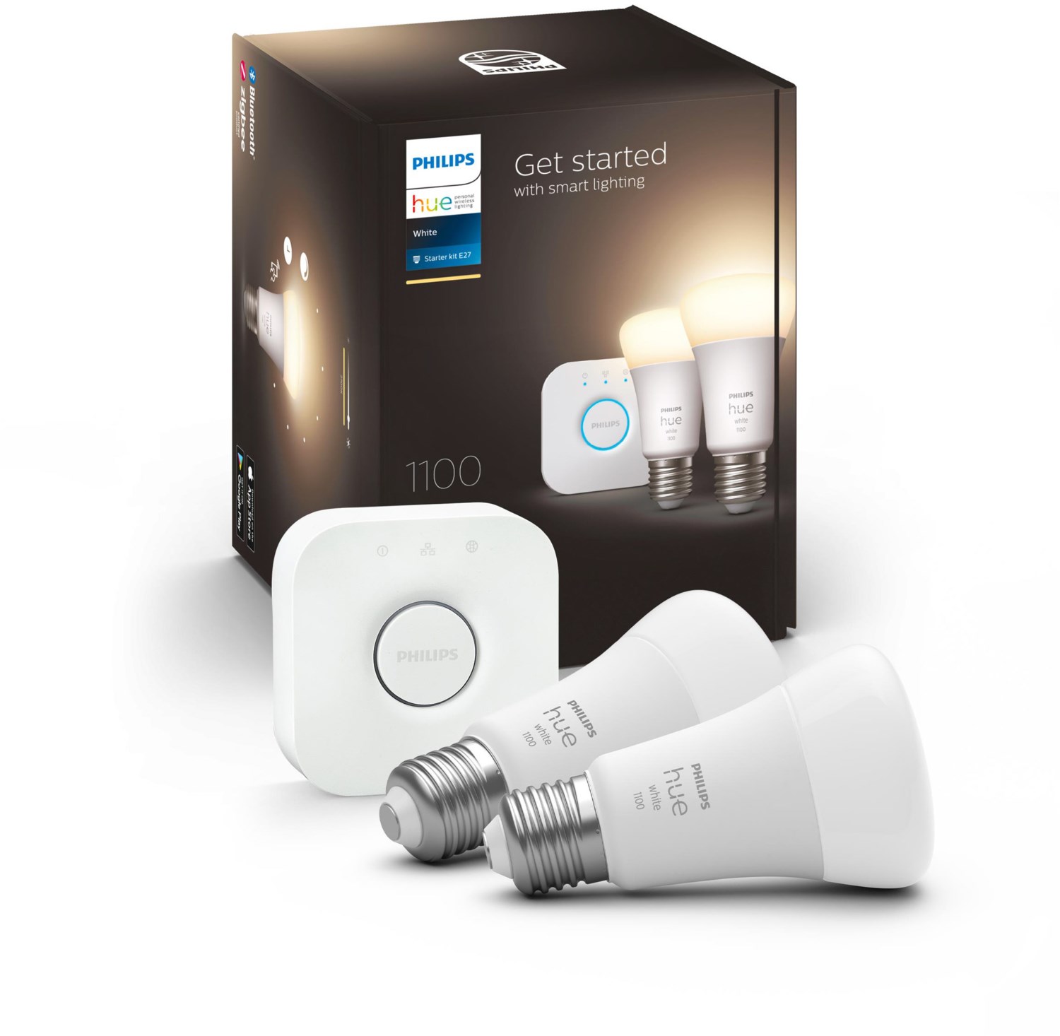 Hue White 9.5W A60 E27 2er Set LED-Leuchtmittel / F von Hue