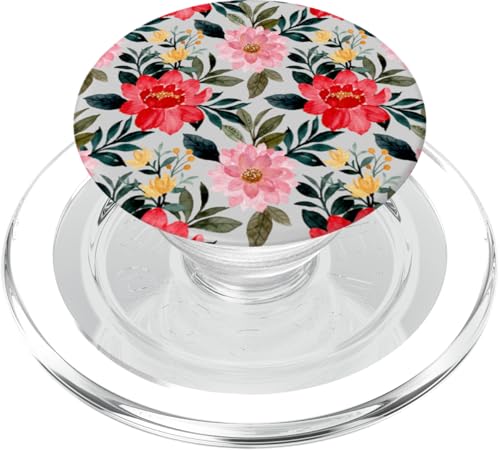 Aquarellblumenmuster auf grauen Pfingstrosen und Dahlien PopSockets PopGrip für MagSafe Aquarellblumenmuster auf grauen Pfingstrosen und Dahlien PopSockets PopGrip für MagSafe von Hübsche Blumendesigns