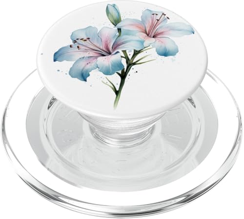 Blue Lily Flower Chic Minimalist Design PopSockets PopGrip für MagSafe Blue Lily Flower Chic Minimalist Design PopSockets PopGrip für MagSafe von Hübsche Blumendesigns