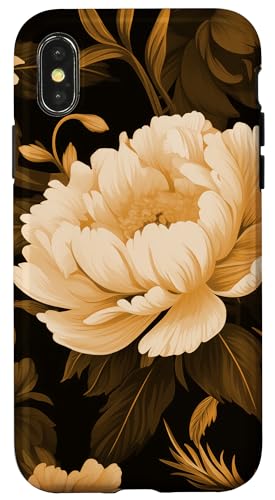 Creme Peony Blumenblumenmuster Hülle für iPhone X/XS Creme Peony Blumenblumenmuster Hülle für iPhone X/XS von Hübsche Blumendesigns