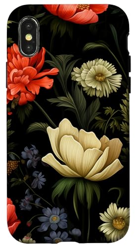 Dunkle Blumenwiesenblumen Hülle für iPhone X/XS von Hübsche Blumendesigns