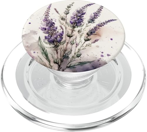 Lavendelblumen in einem lockeren Aquarellstil Blumenstil PopSockets PopGrip für MagSafe von Hübsche Blumendesigns