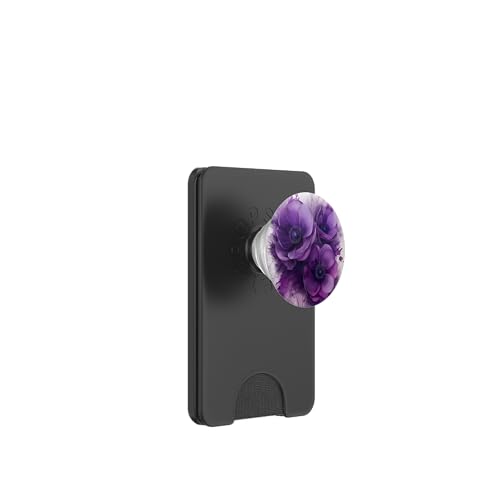 Lila Anemone Blumen eleganter Blumen PopSockets PopWallet für MagSafe Lila Anemone Blumen eleganter Blumen PopSockets PopWallet für MagSafe von Hübsche Blumendesigns