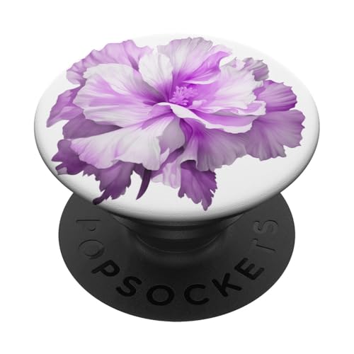 Lila Nelkenblume auf Weiß PopSockets Klebender PopGrip von Hübsche Blumendesigns