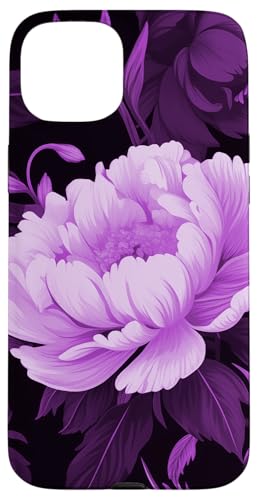 Lila Pfingstrosenblume mit botanischen Laub Hülle für iPhone 15 Plus Lila Pfingstrosenblume mit botanischen Laub Hülle für iPhone 15 Plus von Hübsche Blumendesigns