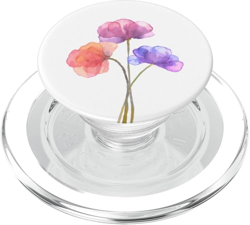 Lose Aquarellblüten auf weißem minimalistischen Blumen PopSockets PopGrip für MagSafe von Hübsche Blumendesigns