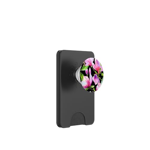 Pink Magnolia Blumenmuster auf Schwarz PopSockets PopWallet für MagSafe Pink Magnolia Blumenmuster auf Schwarz PopSockets PopWallet für MagSafe von Hübsche Blumendesigns