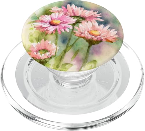 Rosa Gänseblümchen verträumte Aquarellblumendesign PopSockets PopGrip für MagSafe Rosa Gänseblümchen verträumte Aquarellblumendesign PopSockets PopGrip für MagSafe von Hübsche Blumendesigns