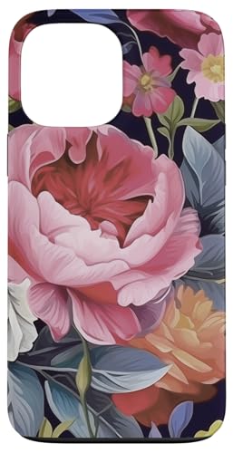 Rose- und Pfingstrosenblumenmuster auf Schwarz Hülle für iPhone 13 Pro Max Rose- und Pfingstrosenblumenmuster auf Schwarz Hülle für iPhone 13 Pro Max von Hübsche Blumendesigns