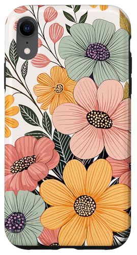 Süße Boho -Blumen auf einem weißen Hintergrund Hülle für iPhone XR von Hübsche Blumendesigns