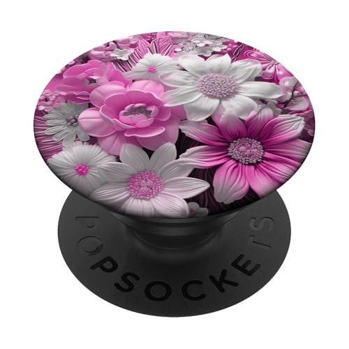 Tropische Orchideen und Lilienblumen in rosa und weiß PopSockets Klebender PopGrip von Hübsche Blumendesigns