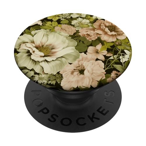 Vintage Pink -White Peony Blumenmuster PopSockets Klebender PopGrip Vintage Pink -White Peony Blumenmuster PopSockets Klebender PopGrip von Hübsche Blumendesigns