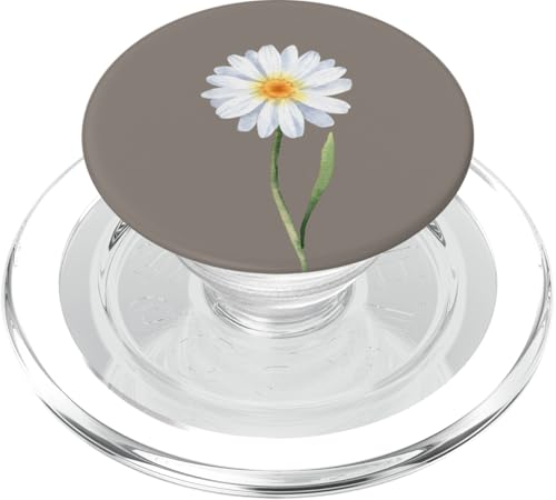Weiße Gänseblümchenblume auf grauem Hintergrund PopSockets PopGrip für MagSafe Weiße Gänseblümchenblume auf grauem Hintergrund PopSockets PopGrip für MagSafe von Hübsche Blumendesigns