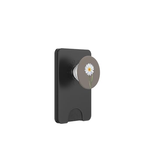 Weiße Gänseblümchenblume auf grauem Hintergrund PopSockets PopWallet für MagSafe Weiße Gänseblümchenblume auf grauem Hintergrund PopSockets PopWallet für MagSafe von Hübsche Blumendesigns