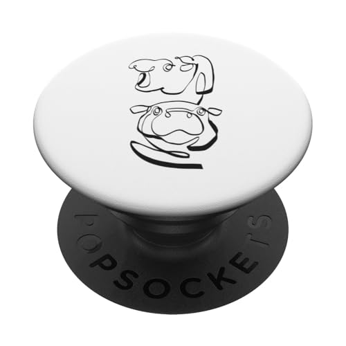 Abstract Line Hippo PopSockets Klebender PopGrip Abstract Line Hippo PopSockets Klebender PopGrip von Huebucket