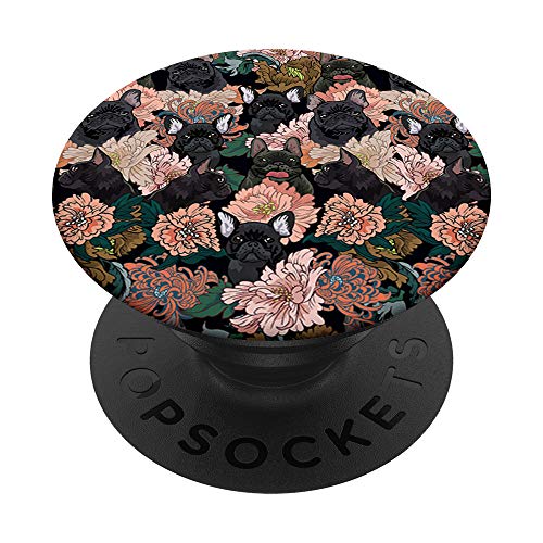 Because Black Frenchie PopSockets PopGrip: Ausziehbarer Sockel und Griff für Handys/Tablets mit Tauschbarem Top von Huebucket
