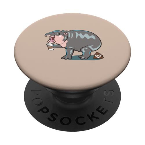 Coffee makes me poop Hippo PopSockets Klebender PopGrip von Huebucket