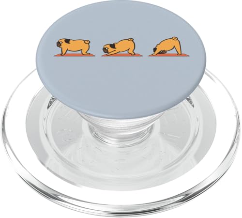 Downward Facing Dog Pug Yoga PopSockets PopGrip für MagSafe von Huebucket