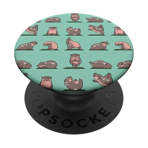 Hippo Yoga PopSockets Klebender PopGrip von Huebucket