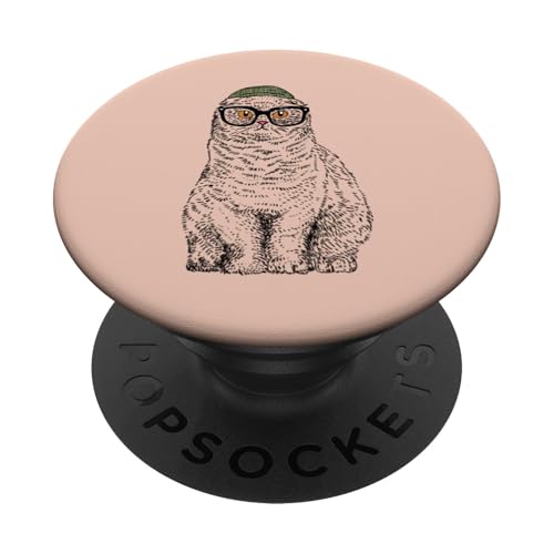 Hipster Scottish Fold PopSockets Klebender PopGrip Hipster Scottish Fold PopSockets Klebender PopGrip von Huebucket