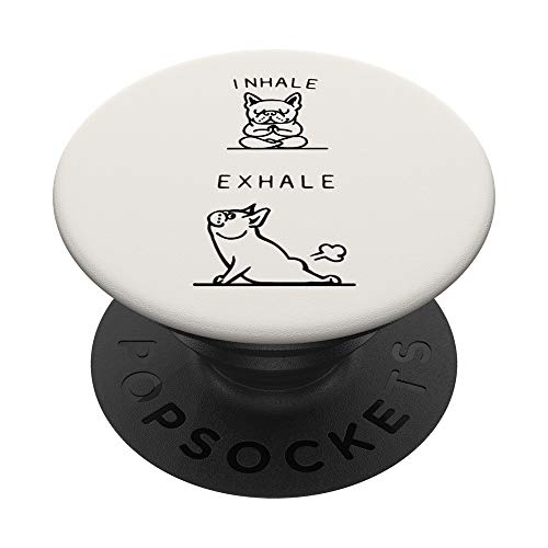 Inhale Exhale Frenchie PopSockets PopGrip: Ausziehbarer Sockel und Griff für Handys/Tablets mit Tauschbarem Top Inhale Exhale Frenchie PopSockets PopGrip: Ausziehbarer Sockel und Griff für Handys/Tablets mit Tauschbarem Top von Huebucket